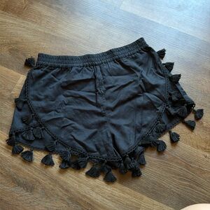 H&M black tassel shorts size 6